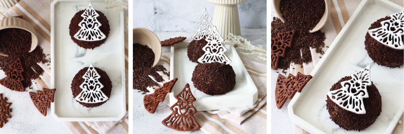 Recette facile dôme chocolat lait et blanc - ScrapCooking